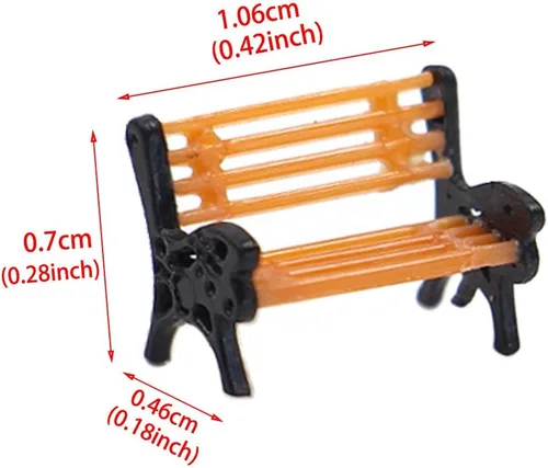 Vista 4 de 10pcs Park Banches Modelo Tren 1:150 Banco 0.4 in o 0.42inch Silla Settee N Escala Railway Layout Nuevo
