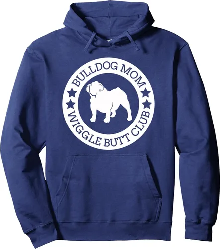 Vista 14 de Bulldog Inglés Mom Wiggle Butt Club Camiseta para mujer Sudadera con capucha Gris asfalto