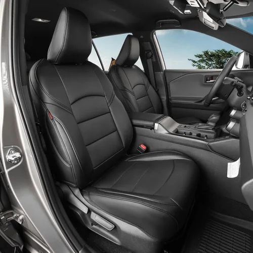 Vista 18 de coverdream Fundas de asiento personalizadas para Toyota RAV4 2019-2025, no Piel sintética (beige)