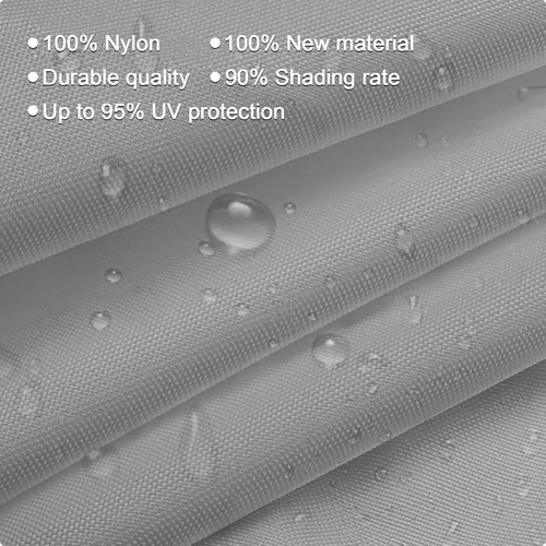 Vista 4 de Toldo tipo vela, triangular, color gris claro, resistente al 90% de los rayos UV, para patio al aire libre, jardín o patio trasero, impermeable