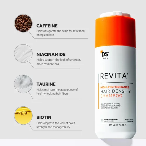 Vista 3 de DS Labs Revita Champú, 100 mL – Limpieza refrescante del cuero cabelludo para un aspecto más lleno, voluminizante, hidratación ligera, sin sulfato
