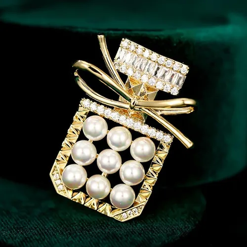Vista 5 de Brooch Pin for Women Rhinestone Pearl Brooches Fashion Jewelry Gift for Girls