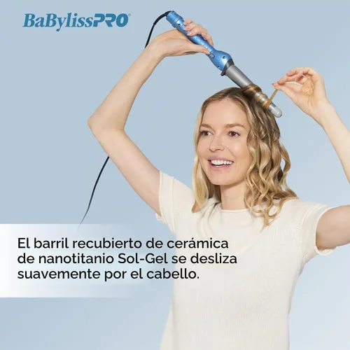 Vista 2 de BabylissPRO Nano Titanium Rizador y varita rizadora Combo de 1 pulgada Conicurl para rizos y tipos de cabello de larga duración