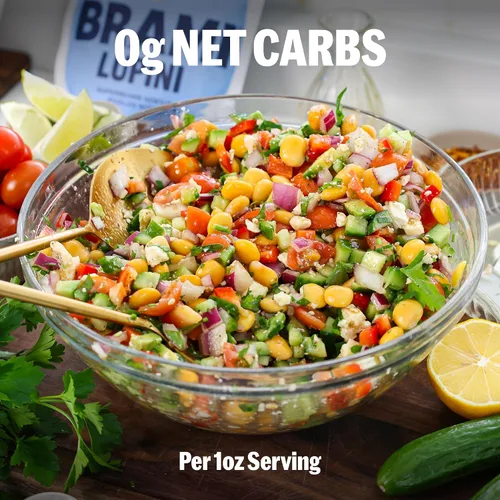 Vista 6 de BRAMI Lupini Beans Snack, Ajo y Romero, 7g de proteína vegetal, 0g de carbohidratos netos, vegano, vegetariano, keto, dieta mediterránea,