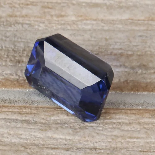 Vista 6 de GEMHUB Piedra preciosa de zafiro azul de corte esmeralda, piedra preciosa de zafiro azul para la fabricación, Gema, zafiro azul