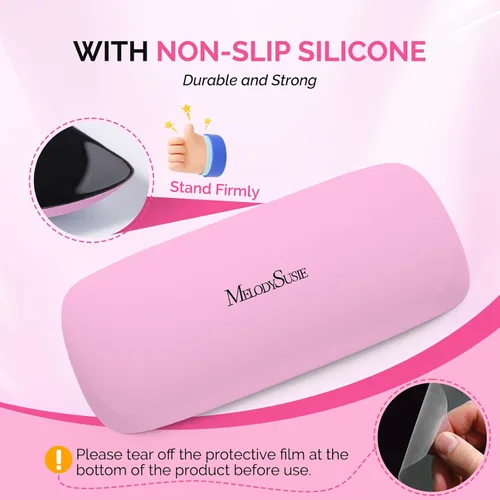 Vista 4 de MelodySusie Reposabrazos para uñas, cojín de cuero sintético suave, reposamanos portátil para arte de uñas de gel acrílico, fácil de limpiar