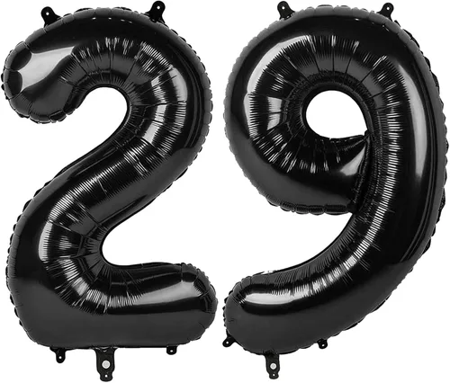 Vista 362 de Globo negro de 40 pulgadas con números del 0 al 9 (cero-nueve), globo de cumpleaños de gran tamaño, globo de helio de aluminio con números grandes