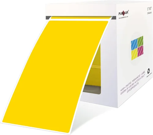Vista 29 de PARLAIM 5 x 3 pulgadas Rectángulo de colores pegatinas de inventario, 1000 unidades de 4 rollos de etiquetas adhesivas cuadradas para cajas móviles