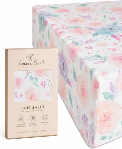 Vista 58 de Copper Pearl: Sábanas de punto prémium para cuna de bebé para niños y niñas, transpirables y suaves, sábanas ajustables para colchones estándar