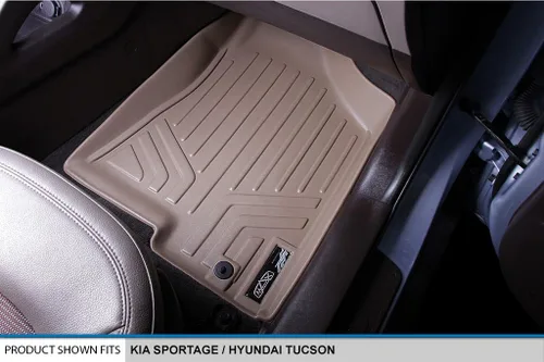 Vista 3 de SMARTLINER Juego de alfombrillas de piso de ajuste personalizado de 2 filas para Hyundai Tucson 2010-2013