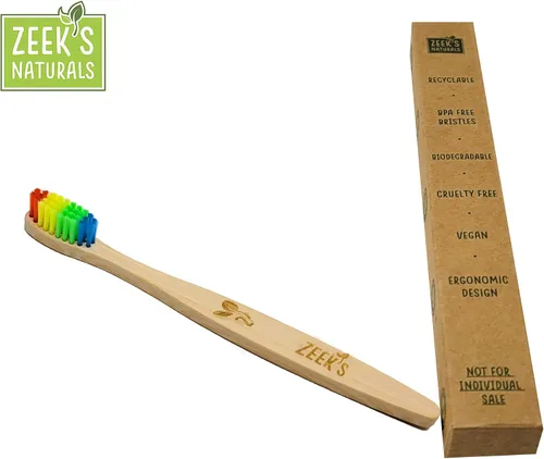 Vista 4 de VERSAINSECT C - Cepillos de dientes naturales biodegradables ecológicos para niños, paquete de 4, numerados