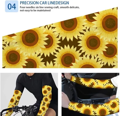 Vista 7 de GIFTPUZZ Fundas de brazo de protección solar mangas de compresión UV manga de enfriamiento para deportes
