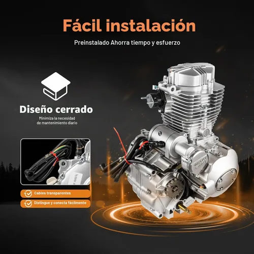 Vista 7 de Motor vertical de 4 tiempos de 200cc/250cc, motor de ATV CG250 de cilindro único con sistema de refrigeración por aire, kit de motor de transmisión