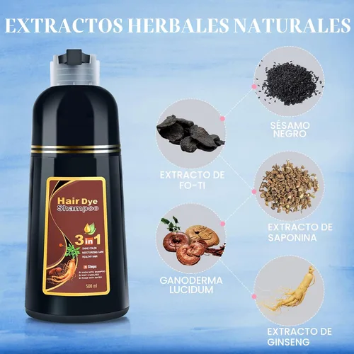 Vista 6 de IIIMEIDU Champú para teñir el cabello 3 en 1 para cabello gris, champú con ingredientes herbales tinte burdeos para mujeres y hombres, cobertura
