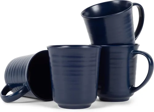 Vista 9 de Elanze Designs Tazas de café de cerámica de 17 onzas con acabado esmaltado mate marrón, paquete de 2