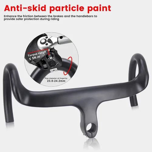 Vista 4 de Manillares de fibra de carbono RXL SL para bicicleta de carretera con vástago integrado, manillar de bicicleta de carretera integrado de carbono