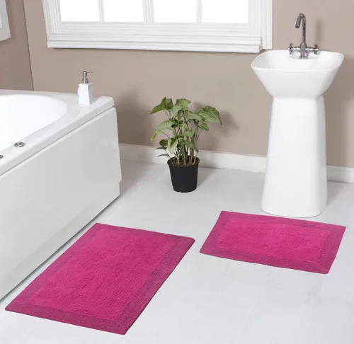 Vista 57 de Home Weavers Luxury Collection 100% Cotton Reversible Bathroom Rugs Set, Washable Rug, Soft Cotton Extra Soft and Absorbent Bath Rug, Kitchen Mat, 2
