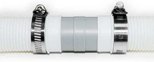 Vista 7 de Conector de manguera de repuesto de 1.25" de diámetro, adaptador de extensión de manguera, gris (2 interfaces)