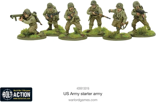 Vista 3 de Warlord Bolt Action Ejército de iniciación del ejército estadounidense 1:56 WWII Kit de modelo de plástico de guerra militar, pequeño