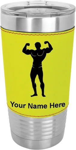 Vista 10 de LaserGram Personalized 20oz Tumbler, Bodybuilder (Baseball Style)