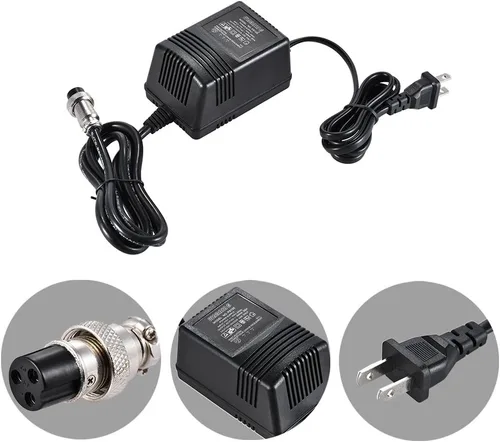 Vista 2 de 17V 600mA Mezclador de consola mezcladora Fuente de alimentación Adaptador de CA Conector de 3 pines Fuente de alimentación Pedalboard Entrada 110V
