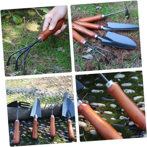 Vista 7 de 1Set Small Garden Trowel Gardening Tools with Construction for Digging Weeding Planting Lightweight Portable for Home Gardening Outdoor Activities