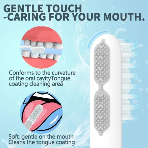 Vista 4 de Paquete de 6 cabezales de repuesto para cepillo de dientes eléctrico Quip para adultos, cerdas suaves, cabezales de cepillo de dientes para adultos