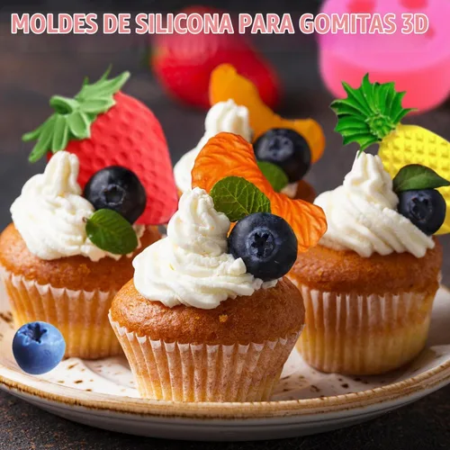 Vista 5 de Moldes para velas de fondant de frutas, moldes de silicona para aperitivos, moldes de comida de gomitas de chocolate con formas 3D de naranja