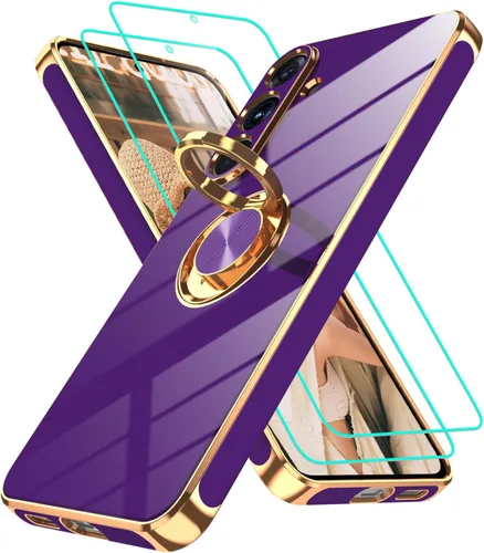 Vista 154 de Funda para Motorola Moto G 5G 2024: Funda Moto G Play 5G 2024 con 2 piezas de protectores de pantalla, soporte de anillo de rotación de 360°