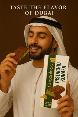 Vista 8 de Chococraft Premium Dubai Chocolate Kunafa Pistachio (El Original), 185 gramos - 6.53oz - Importado de DUBAI EAU, Ideal para Regalo en Todas