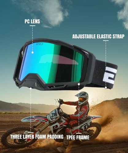 Vista 3 de CRG Sports Gafas de motocicleta ATV Dirt Bike Gafas Off Road Racing Motocross Gafas para hombres, mujeres y adultos