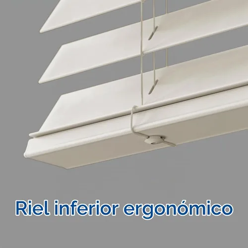 Vista 3 de Persiana de madera sintética sin cables de 2 pulgadas con cenefa contemporánea - 18" de ancho x 36" de largo - Gris, más de 900 tamaños