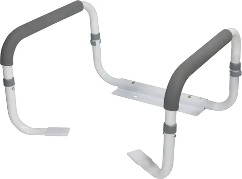 Vista 2 de Drive Medical - Barra de apoyo para inodoros, color blanco Bathroom Grab Bar Mounts Near the Toilet to Provide Sturdy, Reliable Support and