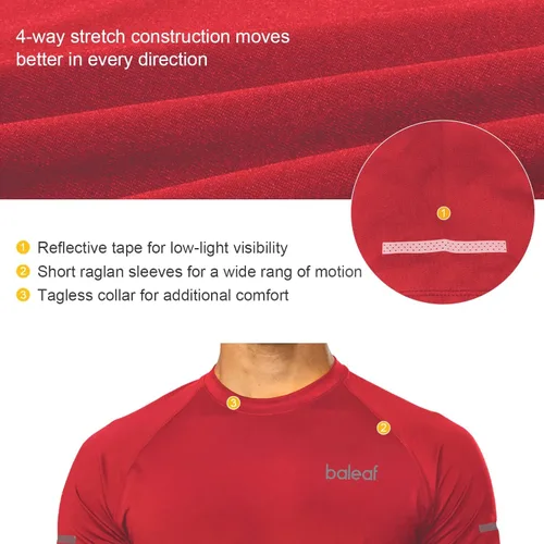 Vista 3 de BALEAF Camiseta de manga corta de secado rápido para hombre