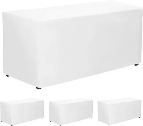 Vista 17 de PLOYMONO - Juego de 2 manteles ajustables, mantel de longitud hasta el suelo para mesa rectangular de 4 pies (122x61 cm) de poliéster, ideal
