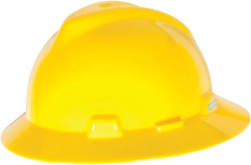 Vista 30 de MSA V-Gard Casco de Ala Completa con Suspensión - Carcasa de Polietileno, Protección Superior contra Impactos y Correas de Corona Autoajustables