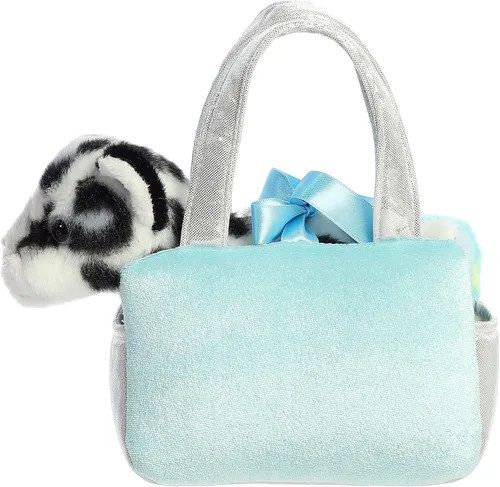 Vista 4 de Aurora Fashion Fancy Pals Blueberry Snow Leopard - Peluche con elegante bolso para divertirse con disfraz, perfecto para niños de 3 años, disfraces