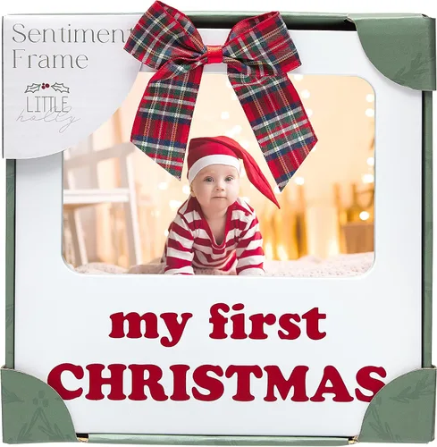Vista 5 de Marco de cinta para la primera Navidad, marco de fotos de vacaciones para bebé, regalo de padres nuevos y esperados, mi primera foto de Navidad