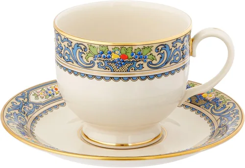 Vista 4 de Lenox, juego de 5 unidades de porcelana fina, Eternal con reborde dorado, Vajilla fina Lenox Autumn, Dorado