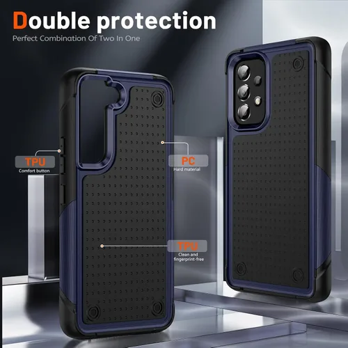 Vista 99 de Jeylly Compatible con Samsung Galaxy A22 5G Funda, Funda Samsung A22 5G con 2pcs protectores de pantalla de vidrio templado