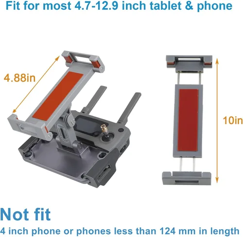 Vista 3 de Hanatora Soporte para tablet de 4.7 a 12.9 pulgadas para DJI Mavic Mini, Mini SE, Mavic 2 Pro/Zoom, Spark, Mavic Air/Pro Platinum mando a distancia