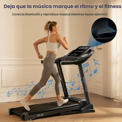 Vista 2 de YPOO Cintas de correr para uso doméstico, caminadora con inclinación, cintas de correr plegables automáticas para el hogar, cinta de correr de 8.0
