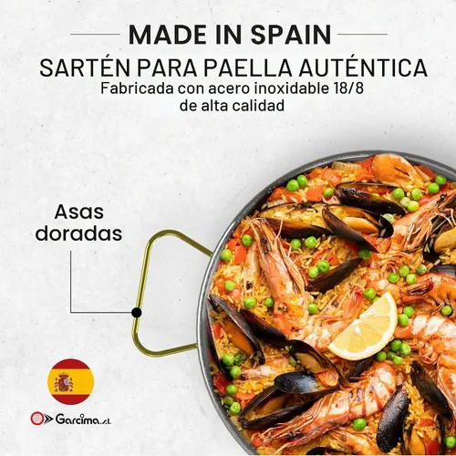 Vista 2 de La Paella - Paellera de acero inoxidable
