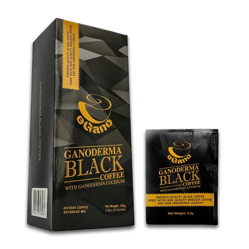 Vista 4 de 2 cajas de café instantáneo eGano Premium Ganoderma Black Coffee con extracto de Ganoderma Lucidum (0.12 oz x 30 bolsitas / caja)