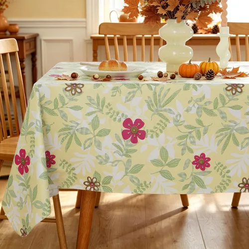 Vista 8 de Mantel de vinilo para primavera y verano con reverso de franela, rectangular, 52 x 70 pulgadas