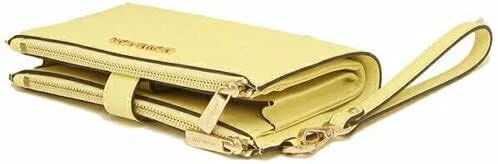 Vista 5 de Michael Kors Jet Set - Pulsera de viaje con doble cremallera para teléfono color amarillo Amarillo M