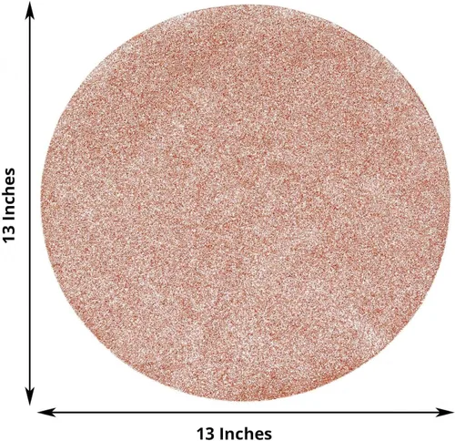Vista 3 de Efavormart - Juego de 6 manteles individuales antideslizantes de piel sintética con purpurina, color rosa y dorado rosa para bodas, banquetes
