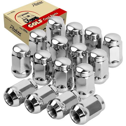 Vista 8 de Roykaw Tuercas de rueda de carrito de golf para EZGO y Club Car, tamaño 1/2''-20, 16 piezas