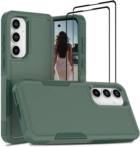 Vista 249 de Jeylly Compatible con Samsung Galaxy A22 5G Funda, Funda Samsung A22 5G con 2pcs protectores de pantalla de vidrio templado