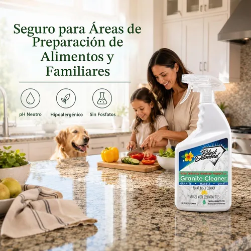 Vista 3 de Black Diamond Stoneworks Limpiador de Encimeras de Granito: Certificado BIOBASED por USDA - Seguro para encimeras de granito y otras piedras.